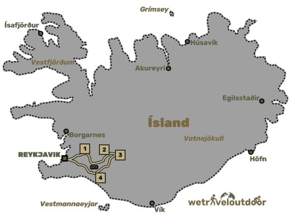 Iceland map Golden Circle