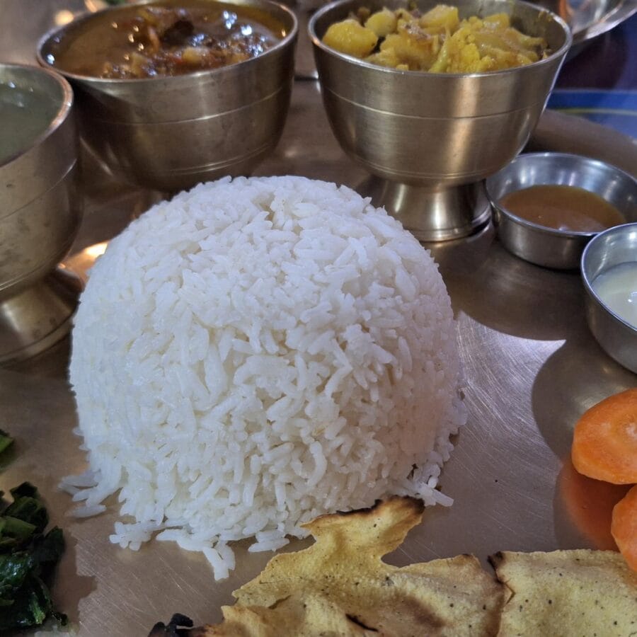 The typical dish of Nepal: Dal Bhat