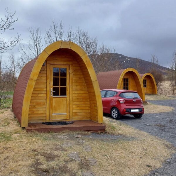 Iceland accommodation at camp site Borgarnes