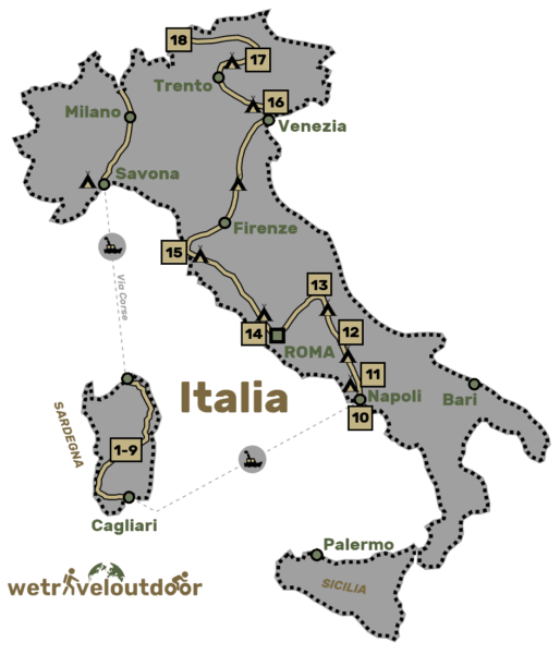 Map of Italy by wetraveloutdoor