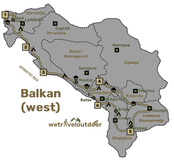 Reisroute Balkan wetraveloutdoor