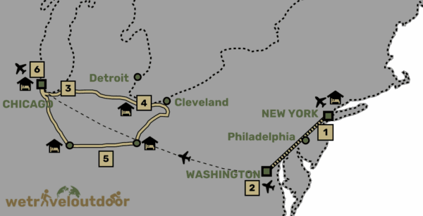 usa map east
road trip america