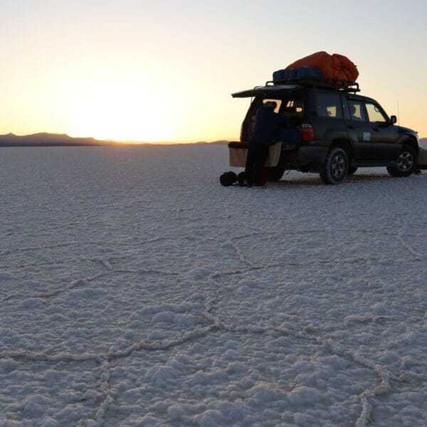 Bolivia Salar de Uyuni zonsondergang