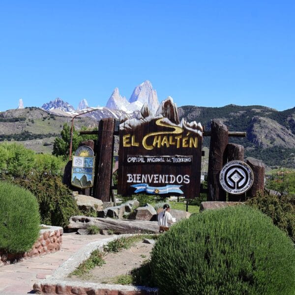 El Chaltén Patagonia welkomstbord